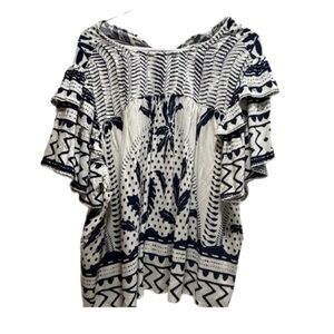 Rose & Olive Navy and White Blouse